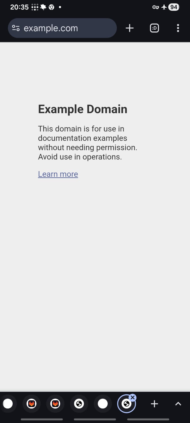
 loading on the Android phone via Tailscale Exit Node
